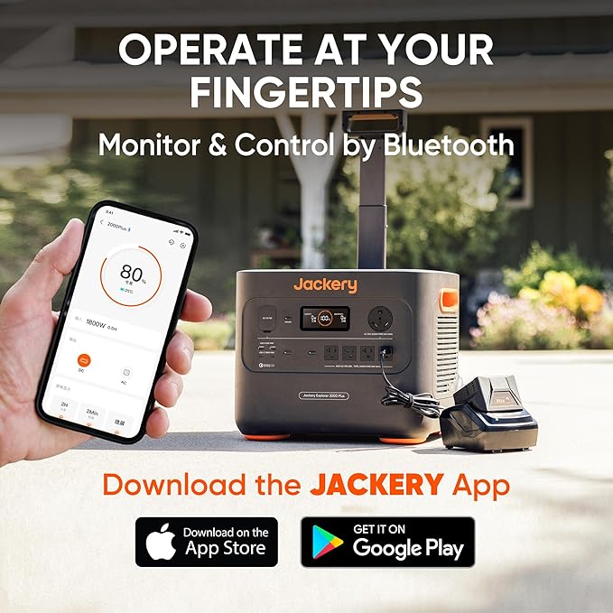 Jackery Portable Power Station Explorer 2000 Plus 2042Wh Solar Generator Compatible with Solar Panel for Outdoor RV Camping &amp Emergency (Renewed)