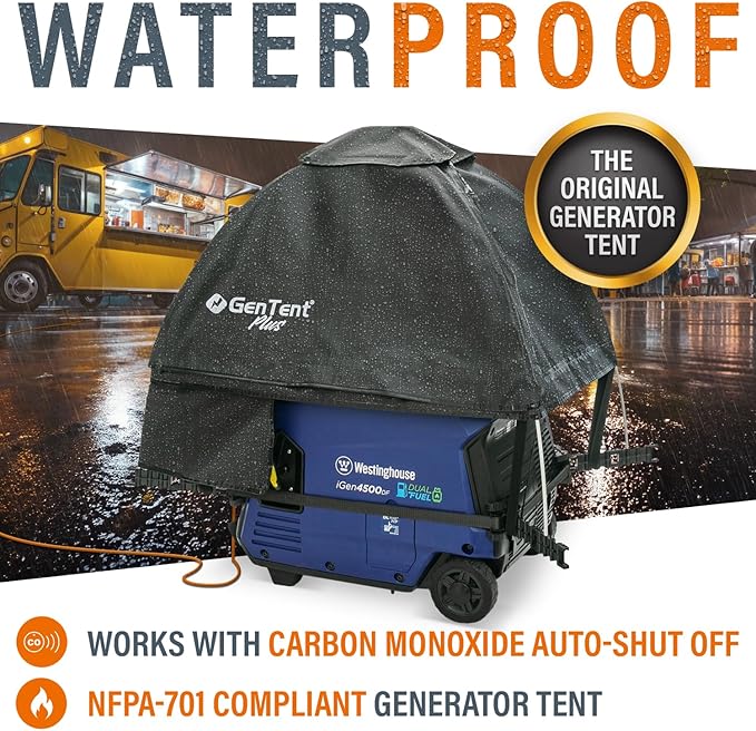 GenTent Inverter Running Cover – Generator Tent for Fully Encased Inverters (Black Original - Plus)