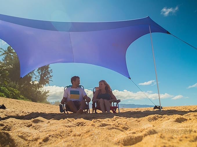 Neso Grande Portable Beach Tent Sun Shelter - Lightweight Beach Shade Canopy - Easy Setup for Family Outings - Patented Reinforced Corners - UPF 50+ Sun Protection