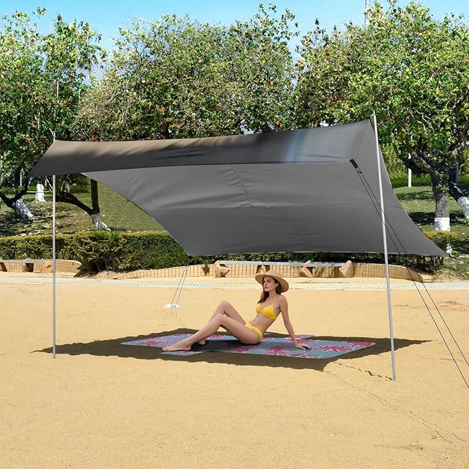 ALAZA Cute Golden Retriever Sleeping Beach Tent Sun Shelter Portable Canopy Sunshade for Outdoor Camping Picnics Backyard Fun 10x9 ft
