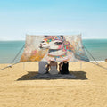ALAZA Boho Llama Painting Beach Tent Sun Shelter UPF50+ Protection Beach Shade Canopy w/ 4 Sandbags for Outdoor Camping Fishing Backyard Fun Picnic 10x9 ft
