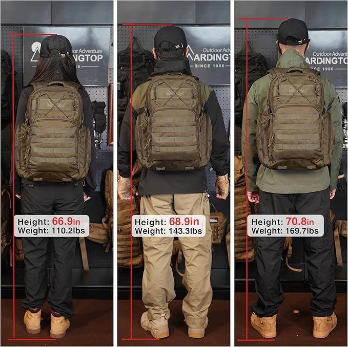 Mardingtop Military Tactical Backpack for Men 40L Molle Rucksack Assault Pack EDC Daypack for HikingTravelCamping Hunting