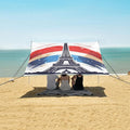 ALAZA Silhouette Eiffel Tower on French Flag Beach Tent Sun Shelter Portable Canopy Sunshade for Outdoor Camping Picnics Backyard Fun 10x9 ft