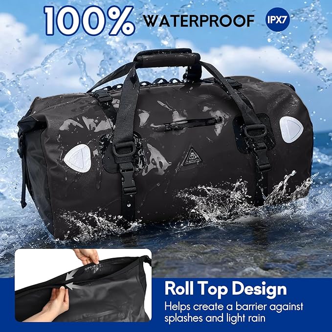 Haimont Waterproof Duffel Bag Roll-top Dry Duffel Bag with Quick-fixed Straps for Motorcycling Rafting Boating SUP Kayaking Travel 50L/70L