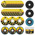 26 Packs Angle Grinder Cutting Flap Grinding Disc Wheel 4 1/2in Inches - 20 Packs 4.5x1/4x7/8 Cut off Wheels3 Packs 4.5x7/8 60 Grit Flap Discs 3 Packs 4.5x1/25x7/8 Grinding Wheels