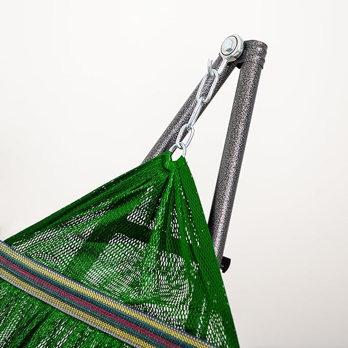 Best Home Fashion Hammock for 2 Persons with Collapsible Steel Stand 600 lbs Capacity- Portable Carrying Case Adjustable Perfect for Camping Beach Patio EZ Daze Foldable Hammock with Stand- Green