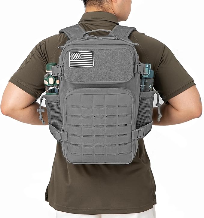 QT&ampQY 25L/45L Military Tactical Backpack For Men Molle Daypack 3 Day Bug Out Bag Hiking Rucksack With Bottle Holder