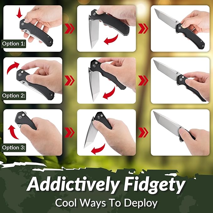 CIVIVI Brazen Folding Knife Button Lock Pocket Knife with 3.46'' Swedish 14C28N Tanto Blade Ultra-Grip G10 Handle Low Profile Clip for EDC C19059C-1 (Black)
