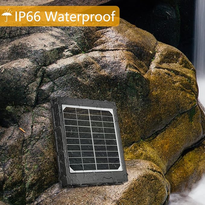 Trail &amp Game Camera Solar Power Bank Solar Charger Monocrystalline Solar Panel 3W 8000mAh Output 12V/1A 9V/1.5A 6V/2A Input 5V IP66 Waterproof Portable Outdoor Power Supply with Bracket