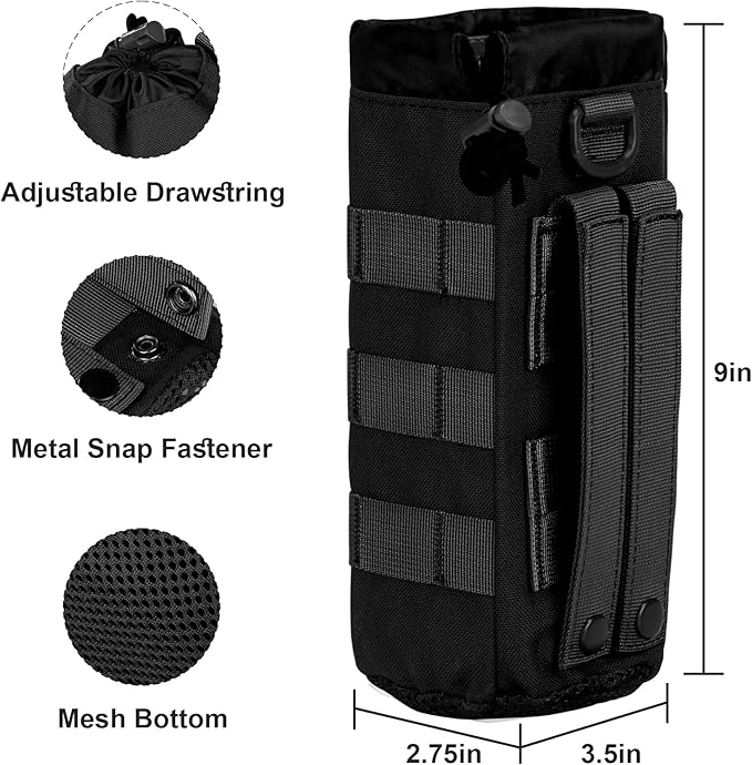 Tactical MOLLE Utility Pouch Kit – EDC Accessories Bag with Phone Holder Water Bottle Pouch Medical First Aid Pouch for Outdoor Hiking Camping and Duty Use