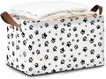 Dog Paw Storage Bins with Handles Collapsible Storage for Clothes Gift Basket Blankets &amp Closet Organization
