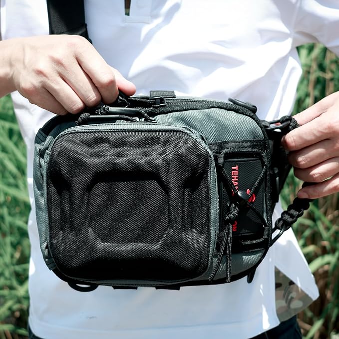Tactical Hard-Shell Chest Pack men's multi-functional single-shoulder crossbody bag for outdoor cycling water-resistant (gray)