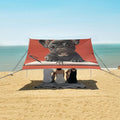 ALAZA Cute Puppy French on Red Beach Tent Sun Shelter Portable Canopy Sunshade for Outdoor Camping Picnics Backyard Fun 10x9 ft