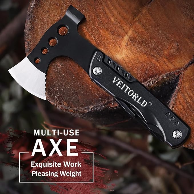 VEITORLD Fathers Day Gifts for Men Dad Husband from Daughter Son Survival Gear and Equipment Multitool Axe Hammer Camping Accessories Unique Hunting Fishing Gift Ideas for Him Boyfriend Grandpa