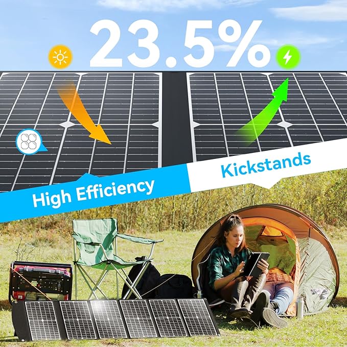 100W Portable Solar Panel Extremely Lightweight Compact Foldable with USB QC3.0 Type-C PD3.0 Anderson and XT60 DC 20V for Camping Power Station Solar Generators Cell Phones