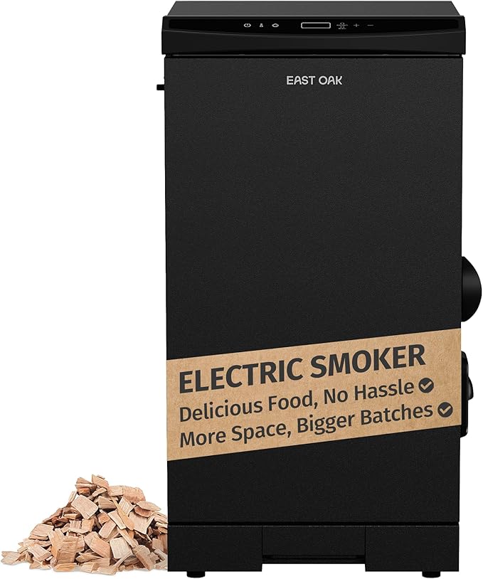 EAST OAK 30 Electric Smoker for Outdoors | Up to 6× Longer Smokes on a Single Load | Side Chip Loader for Uninterrupted Smoking | Bigger Batches with 725 sq in Cooking Area