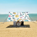 ALAZA Travel Element Leaves Beach Tent Sun Shelter UPF50+ Protection Beach Shade Canopy w/ 4 Sandbags for Outdoor Camping Fishing Backyard Fun Picnic 10x9 ft