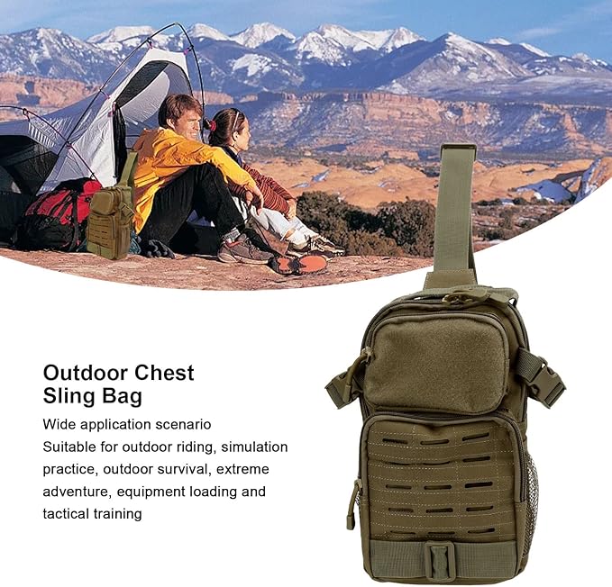 Outdoor Chest Sling BagPack for Camping TravelingWaterproofMultifunction