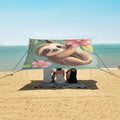 ALAZA Cartoon Sloth with Flower Tree Beach Tent Sun Shelter Portable Canopy Sunshade for Outdoor Camping Picnics Backyard Fun 10x9 ft