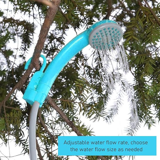 25W Portable Camping Shower Kit USB Charging Compact Handheld Hands Free Rechargeable Outdoor Shower Head Cleaning System 3.7V Pump Convenient Fast