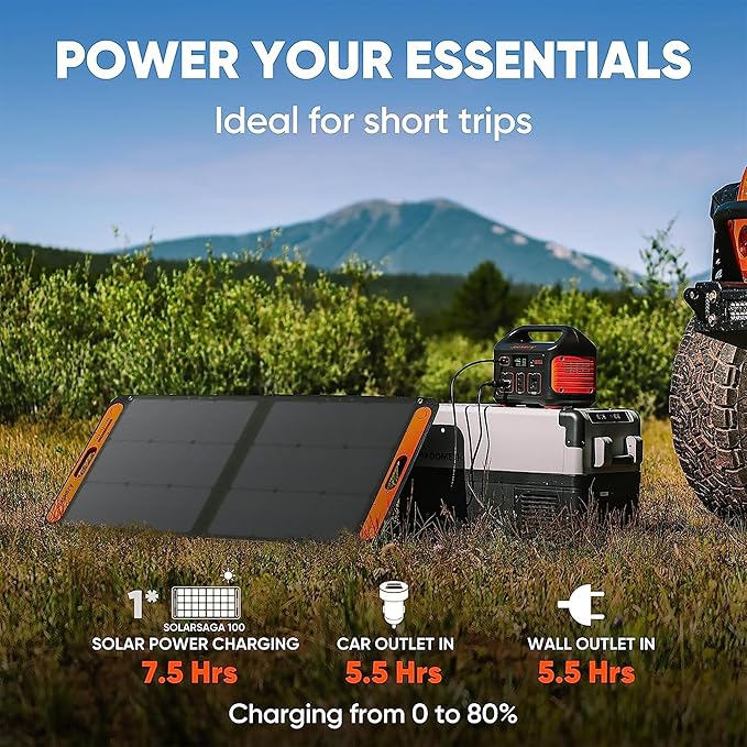 Jackery Solar Generator Explorer 500 518Wh Portable Power Station Mobile Lithium Battery Pack with 1xSolarSaga 100 for RV Road Trip Camping Outdoor Adventure