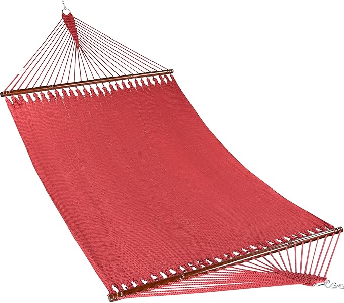 Jumbo Caribbean Hammock and Metal Tribeam Stand (RED)