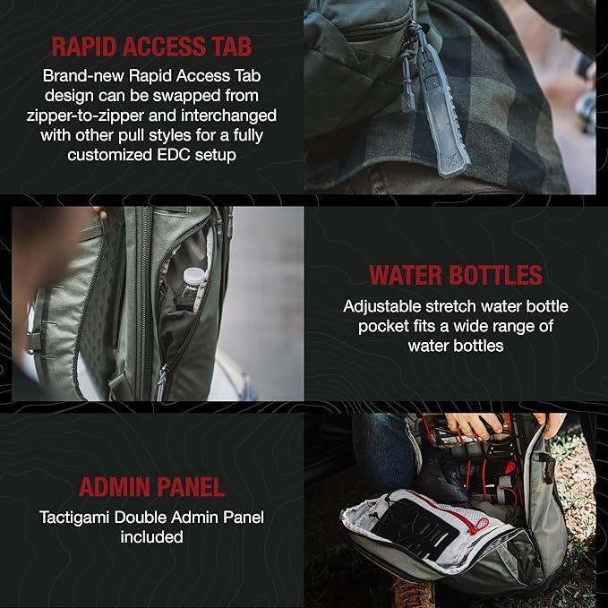 Vertx Gamut CCW Tactical Backpack - CCW Design with Laptop Sleeve Quick-Access Tab and 3D Molded Back Panel Tactical Bag Heather Od/Rudder Green - One Size