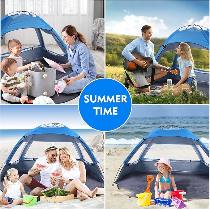 Beach Tent Sun Shelter for 2 Person Portable Foldable Lightweight Waterproof Windproof Easy Set Up for Family Camping Hiking Mountaineering Outdoor