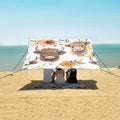 ALAZA Highland Cattle Flowers Pattern Beach Tent Sun Shelter Portable Canopy Sunshade for Outdoor Camping Picnics Backyard Fun 10x9 ft