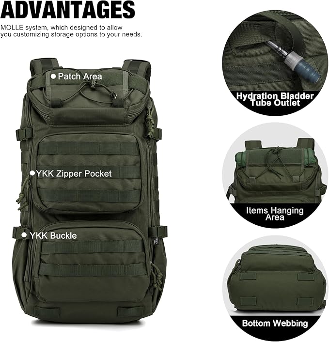 Mardingtop Tactical Backpacks Molle Hiking daypacks for Motorcycle Camping Hiking Military Traveling25L Backpack