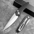 6.89 Inch Manual Open Outdoor Folding Knife D2 Clip Point Blade Black T6-6061 Aviation Aluminum Handle With Pocket Clip Hunting Survival Everyday Carry Knives