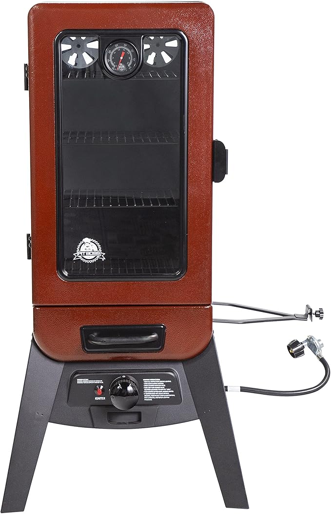 Pit Boss 3-Series Gas Vertical Smoker Red Hammertone - 10773