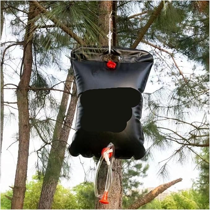 Solar Shower Bag 20L Foldable Camping with Removable Hose Head Sun Heated WaterCompatible for Outdoor Bath Gear