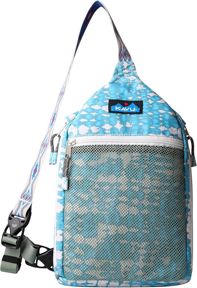 KAVU Yoho Sling Rucksack Semi Padded Water Resistant Double Sided Mini Backpack - Ripple Tie Dye