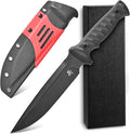 Sitivien ST35 Fixed Blade Knife AUS-10 Steel Blade G10 Handle Full Tang Knife for Outdoor Camping Hunting Fishing Survival(Black)