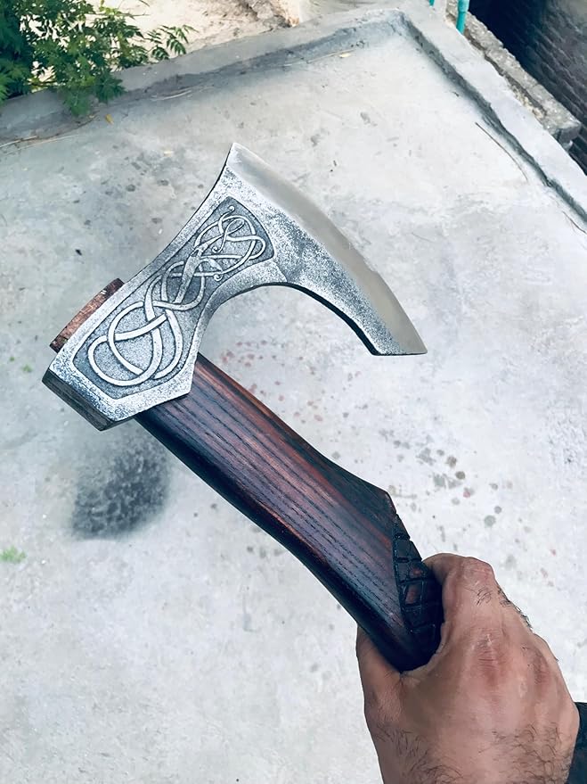 22 Viking Axe Norse Axe || Real Dane Axe Tomahawk Viking Ax Hatchet Beared Camping Axe Viking Gift for Him Prop Tool