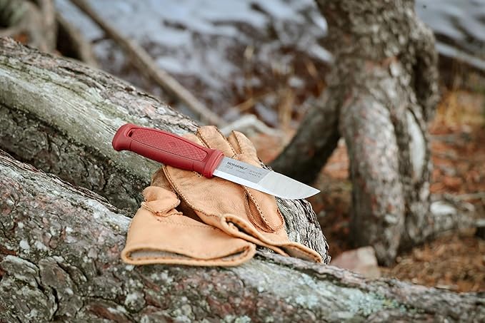 Morakniv Kansbol Sandvik Stainless Steel Fixed-Blade Survival Knife With Sheath Dala Red™ 4.3 Inch