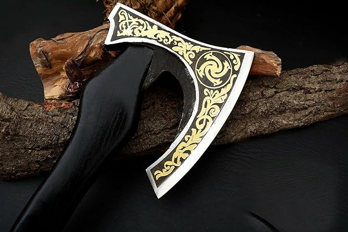Custom Handmade Carbon Steel Tomahawk Hatchet – Black Ash Wood Handle | Throwing Axe &amp Outdoor Tool