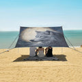 ALAZA White Wolf Moon Beach Tent Sun Shelter Portable Canopy Sunshade for Outdoor Camping Picnics Backyard Fun 10x9 ft
