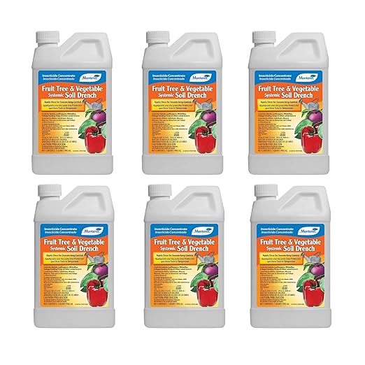Monterey Fruit Tree &amp Vegetable Systemic Soil Drench Insecticide Concentrate 32 Ounces (Pack of 6)
