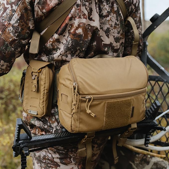FHF Gear Lumbar Pack – MOLLE-Compatible Hip Belt Storage Pouch for Hunting Tactical &amp Fishing Gear with Zippered Pockets