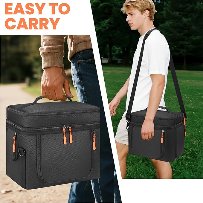 Carrying Case Compatible with BLUETTI EB3A/AC2A/AC2P/Elite 30 V2 Power Station Travel Bag Padded with Multi-pockets for Accessories Protective Cover Storage Bag with Shoulder Strap &amp Handle