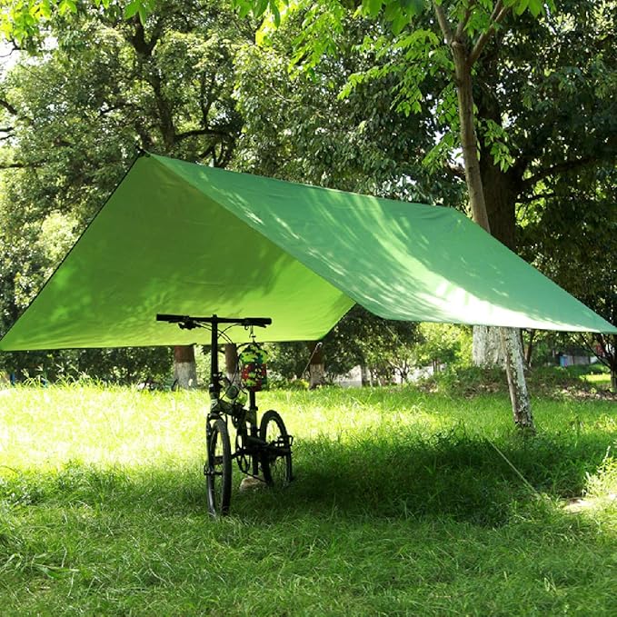 TRIWONDER Camping Tarp - 118x118 Waterproof Rain Fly Tent Footprint Ground Cloth Multifunctional Cover Heavy Duty for Canopy Hammock Hiking Picnic (Green)