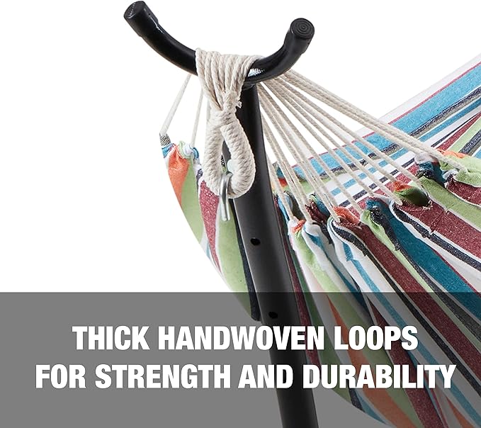 Bliss Hammocks 60 Wide Hammock &amp Built-in Stand w/Carrying Case &amp Hanging Hardware Indoor Outdoor Poolside Patio Backyard Heavy Duty Strong &amp Durable 400 Lbs Capacity (BHST-401-TF)
