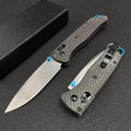 HUAAO EDC Knife with 8Cr13MoV Blade Carbon Fiber Handle Folding Pocket Knife with Belt Clip for Camping