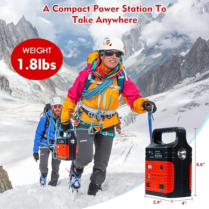 Solar Generator - Portable Power Station for Emergency Power SupplyPortable Generators for CampingHome Use&ampOutdoorSolar Powered Generator With Panel Including 3 Sets LED Light (Red Color)