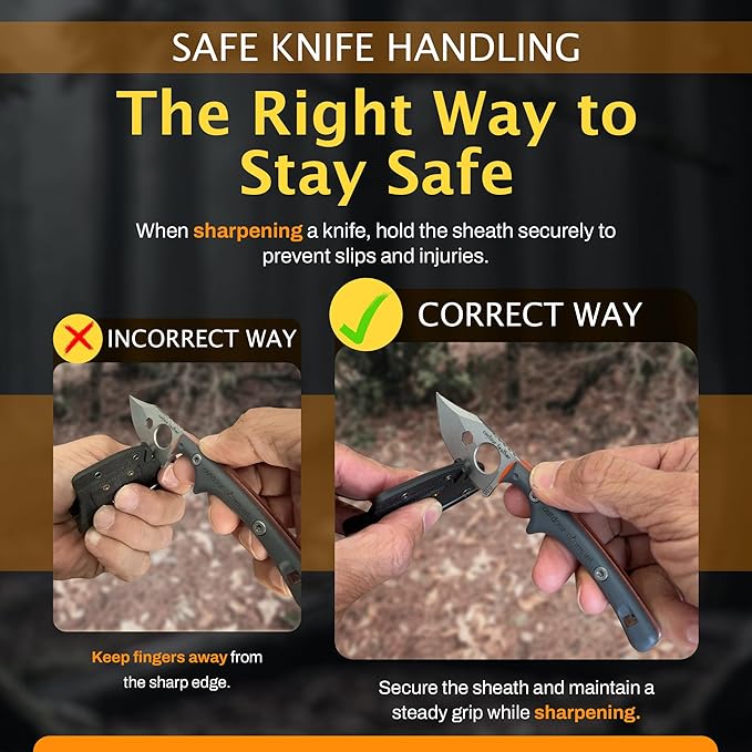 OUTDOOR ELEMENT Contour Feather Survival and Culinary Knives – VG10 Steel Fixed Blade with Fire Starter Hex Driver Knife Sharpener Sheath &amp Built in Whistle - Built For Camping &amp Outdoor Ad