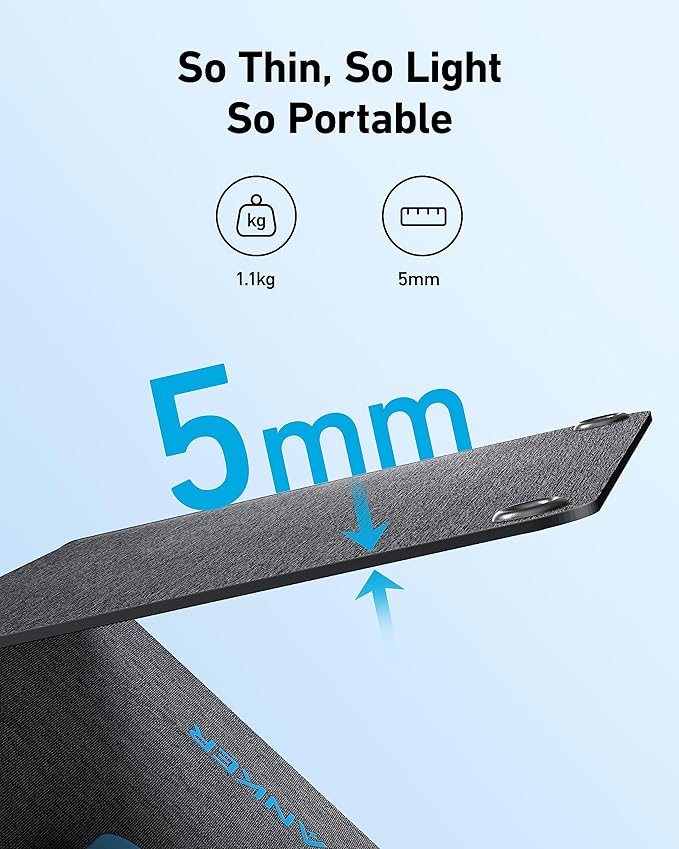 Anker Solix PS30 Solar Panel 30W Foldable Portable Solar Charger IP65 Water and Dust Resistance Ultra-Fast Charging Charges 2 Devices at Once for Camping Hiking and Outdoor Activities.