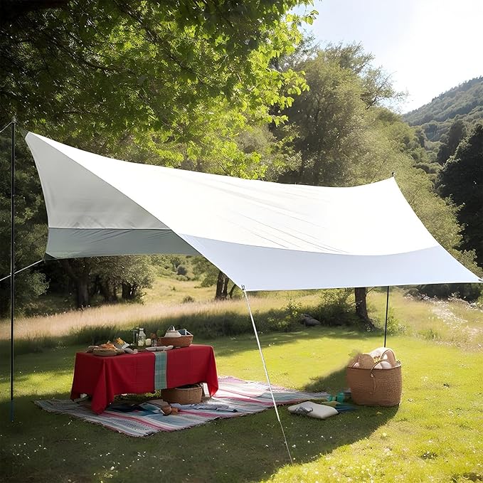 Camping Sunshade Awning | 5.2x4.5m Outside Sun Protection Shelter | Outdoor Canopy Shelter - for Beach Picnic Fishing Backyard Garden Patio Lawn