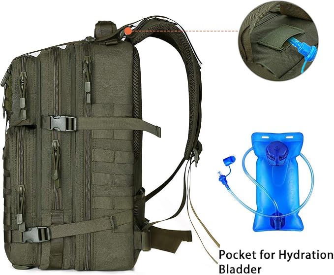 MOSISO 50L Tactical Backpack Large Men 3 Day Assault Rucksack Military DaypackArmy Green